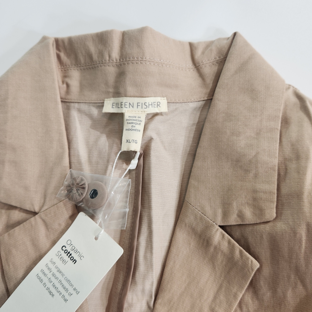 Eileen Fisher Women's Size XL Oversized jacket Tan Organic Cotton Blend 01 - Picture 11 of 12